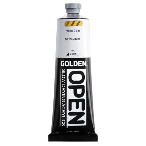 GOLDEN OPEN Slow-Drying Acrylics, Yellow Oxide, 5 fl. oz. Tube - color: Yellow Oxide, size: 5 Fl Oz (Pack of 1)