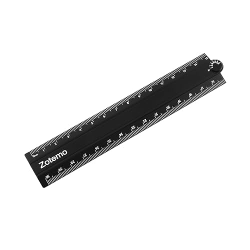 2-in-1 Foldable Metal Ruler & Protractor -15cm Compact to 30cm Extended, Precision Laser Etched Metric Scale, Aluminum Folding Small Ruler for Planner Journaling Drafting Drawing (Black) - color: Black