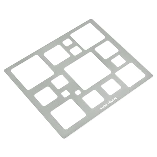 Aleks Melnyk No.209 Metal Squares Template, Stencil, Squares Master, Art Tool, Isometric Drawing Template, Lapidary, Cabochons, Geometric Ruler, Jewelry Templates