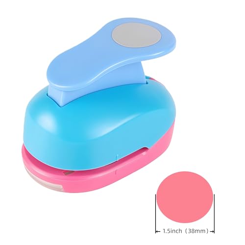 Circle Punch 1.5 inch Craft Lever Punch Circle Shape Lever Handmade Paper Candy Color by Random 1.5 inch（38mm） - color: EVA-Circle-1.5