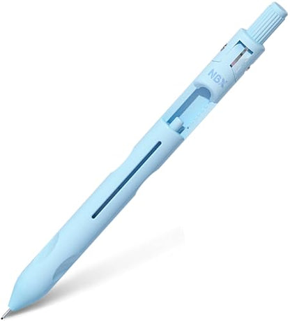 Cute Mechanical Pencil, Metal Grip, Refillable for School Supplies Kid Student Writing, Drafting Drawing Sketching, Mechanical Pencils Set with Lead Refills & Compass & Ruler & Eraser (Blue) - color: Blue