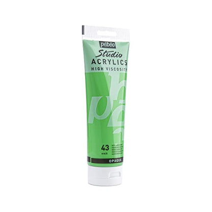 PEBEO Studio Acrylics High Viscosity, Fine Acrylic, 250 ml - Cadmium Green Hue (169-043) - color: Cadmium Green Hue, size: 8.45 Fl Oz (Pack of 1)