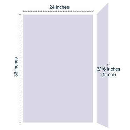 Foam Board 24 x 36 x 3/16"(5mm), Foam Core Board Sheets, White Poster Board | 12 Pack, Acid Free Foamboard, Rigid Sign Board for Mounting, Framing, Backing, Display, Presentation, Prints, Crafts & Art - size: 24x36 in 12 Pack