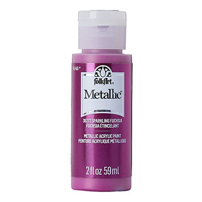 FolkArt Metallic Acrylic Craft Paint, Sparkling Fuschia 2 fl oz Premium Metallic Finish Paint, Perfect For Easy To Apply DIY Arts And Crafts, 36272 - color: Sparkling Fuchsia, size: 2 Fl Oz (Pack of 1)