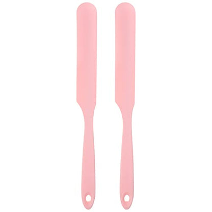 HARFINGTON 2Pcs Silicone Spatula Scraper 9.45" Reusable Non-Stick Flexible Spatulas for Epoxy Resin Liquid Paint Arts DIY Crafts, Pink - color: Pink