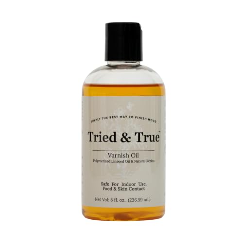 Tried & True Superior Varnish Oil Wood Finish & Sealer, 8 oz. | Natural Pine Resin & Linseed Oil, Ideal for Interior Furniture, Tables, Countertops, Food Safe, Scratch Resistant & Durable - size: 8 oz