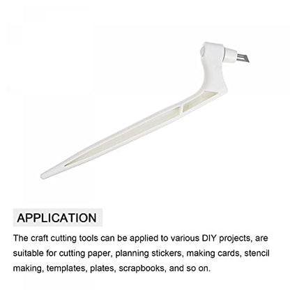 uxcell Craft Cutting Tools, 360 Degree Rotating Blades Stainless Steel Cutter with 15 30 45 Degree Blade for DIY Crafts Stencils Scrapbooks, White - color: White
