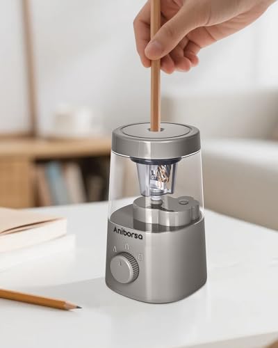 Electric Pencil Sharpener, Battery/USB Cord Operated, Gray - color: Gray