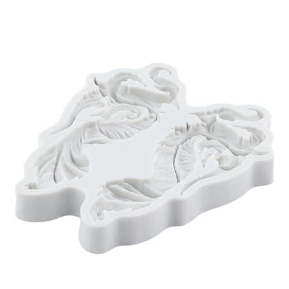 Feather Polymer Clay Molds Baroque Style Feather Silicone Mold | Epoxy Resin Casting DIY Crafts Air Dry Polymer Crafts Supplies Clay Tools - color: Style G