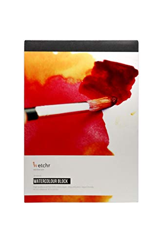 ETCHR Watercolor Paper Block - A4 Professional Cotton Watercolor Block Cold Press 300g (140 lb)