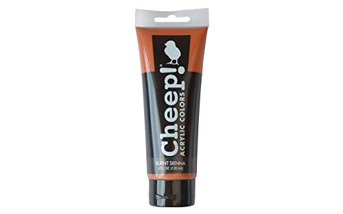 Cheep! Acrylic Paints, 4 oz. Tube - Burnt Sienna, Perfect for Artists - Quality Acrylic Paint Heavy Body Paint Artist and Student - color: Burnt Sienna
