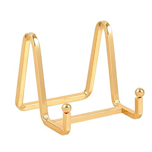 Plate Holder Easel Display Stand - 3 inch Metal Plate Stands for Display - Tabletop Picture Stand - Gold Iron Easels for Display Pictures | Photo Frames | Book | Decorative Plates | Plaque - 1 Pack - size: 3 inch