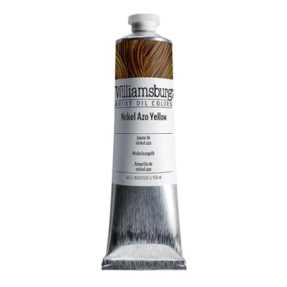 Williamsburg Artist Oil Colors, Nickel Azo Yellow, 150 ml Tube | Artist grade oil paint delivering rich texture, high pigment load, and distinctive handmade character. - color: Nickel Azo Yellow, size: 5.07 Fl Oz (Pack of 1)
