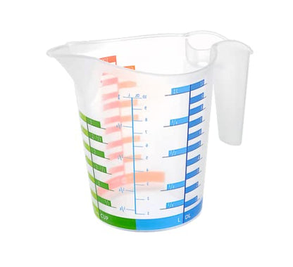 Tribello Measuring Cup Set 1 Cup and 1 Quart Plastic, With Easy To Read Measurements - BPA Free - 16oz & 32oz Liquid Measuring Cup - Spout Top for Pouring