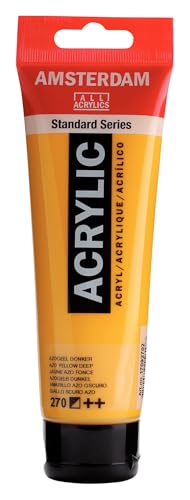 Amsterdam Standard Series Acrylic Paint Tube, Azo Yellow Deep 270, 4 fl oz