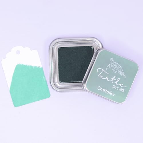 Craftelier - Pack of 5 Water Based Inks Ideal for Acrylic or Rubber Stamps and Porous Surfaces | Pad Size 4 x 4 cm - Box Size 6,3 x 6,3 cm | Rose, Mango, Cobalt, Turtle and Onyx