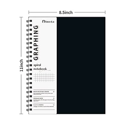 Graph Paper Notebook Spiral Notebook 8.5" x 11"-4 Pack Grid Paper Notebook Graph notebook Engineering notebook 120 Pages 100 GSM Thick Graphing Paper Notebook Hardcover Journal for School, | 4 Pack Grid Paper Notebook Graph notebook Engineering notebook T