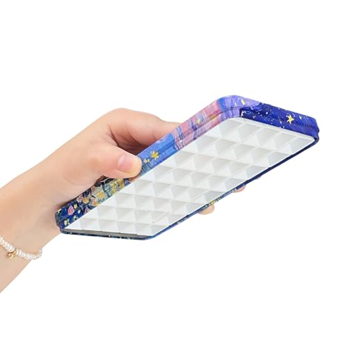 40Pcs Empty Half Pans Watercolor Tin Palette with Magnetic Stripe | Travel Tin Palette Case,Portable Artist Paints Half Pan Kits,DIY Watercolor Oils Acrylics Painting Drawing - color: Starlit Bloomfield