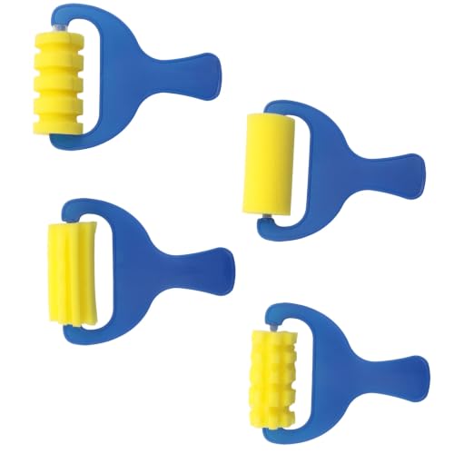 4 Pcs Sponge Rollers for Painting, Foam Pattern Paint Roller Set