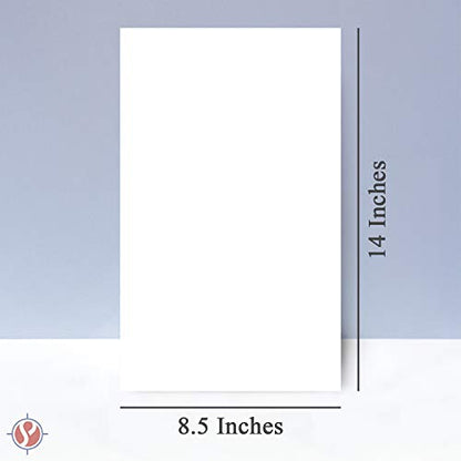 White Paper – Great for Arts and Crafts and Stationery Printing – 8.5 x 14" (Menu/Legal Size) – Regular Paper, 20lb Bond / 50lb Text / 75GSM – Copy, Writing and Printer Paper – 500 Sheets per Pack - color: White