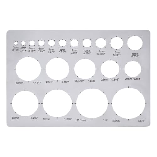 UNICRAFTALE 1Pcs Metal Circle Templates Circle Stencil for Drawing Stainless Steel Painting Stencils Circles Ruler Round Circles Tracers Stencil Templates Tool for Carving Drafting - style: Circle