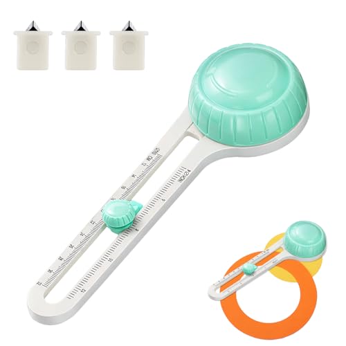 Circular Cardboard Circle Cutter with 3 Replaceable Blades,Circle Paper Cutters,Adjustable Rotary Circle Cutter,Trimmer Scrapbooking Tools