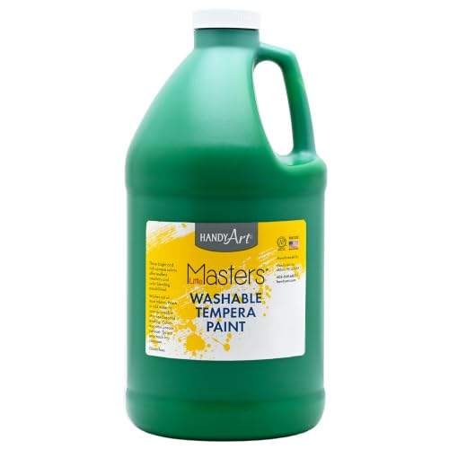 Handy Art Little Masters Washable Tempera Paint, Green, Half Gallon 64 oz - color: Green, size: 64 Fl Oz (Pack of 1)