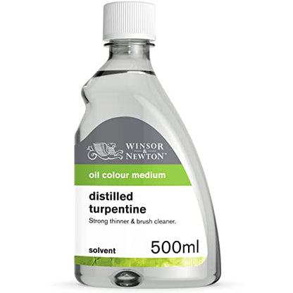 Winsor & Newton Distilled Turpentine, 500ml (16.9-oz) Bottle - color: Distilled Turpentine, style: 16.9-oz Bottle