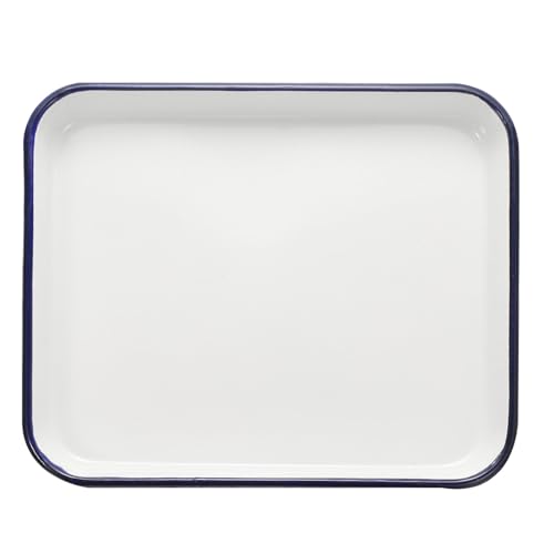 HARFINGTON Butcher Tray Palette 15.7" x 12" Metal Triple Enamel Coated | 40cm x 30cm, Artist Painter Painting Tool, for Art Paint Acrylic Watercolor Mixing, Rectangular Tray Holder - size: 15.7" x 12"