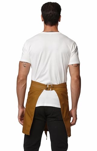 Waist Apron for Men Server Bistro Half 4251BY - color: Ginger, size: 1 Pack