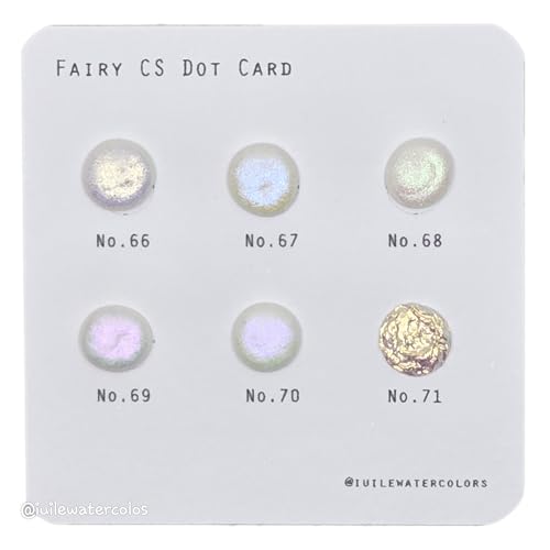 IUILE Handmade Watercolor Paints - Fairy CS Dot Card (6 colors). Color Shift, Metallic, Shiny, Shimmer - color: Fairy CS Dot
