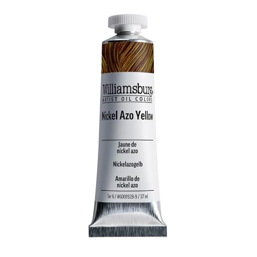 Williamsburg Artist Oil Colors, Nickel Azo Yellow, 37 ml Tube | Artist grade oil paint delivering rich texture, high pigment load, and distinctive handmade character. - color: Nickel Azo Yellow, size: 1.25 Fl Oz (Pack of 1)