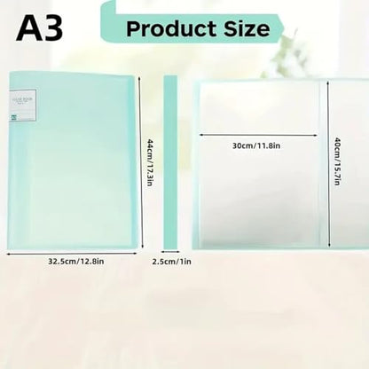 Huacan A3 Diamond Painting Storage Book 30 Pages Portfolio Presentations Folder for 30x40cm Painting,Green - color: Green