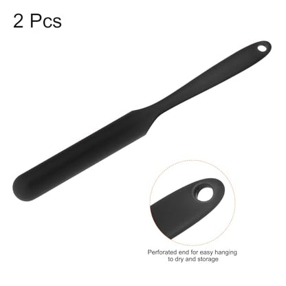 HARFINGTON 2Pcs Silicone Spatula Scraper 9.45" Reusable Non-Stick Flexible Spatulas for Epoxy Resin Liquid Paint Arts DIY Crafts, Black - color: Black