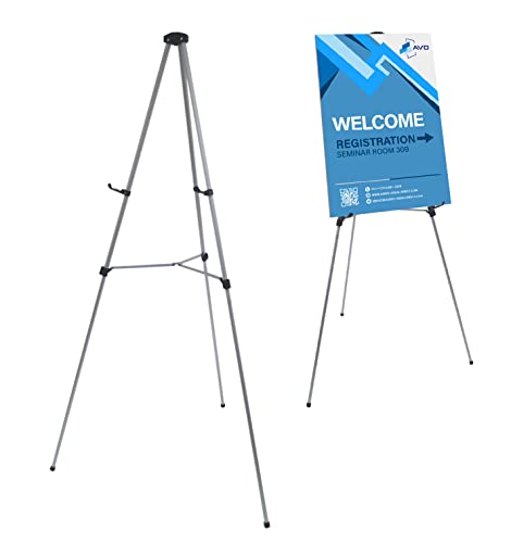 Lightweight Aluminum Telescoping Display Easel, 70 Inches, Silver - style: Silver Display Easel