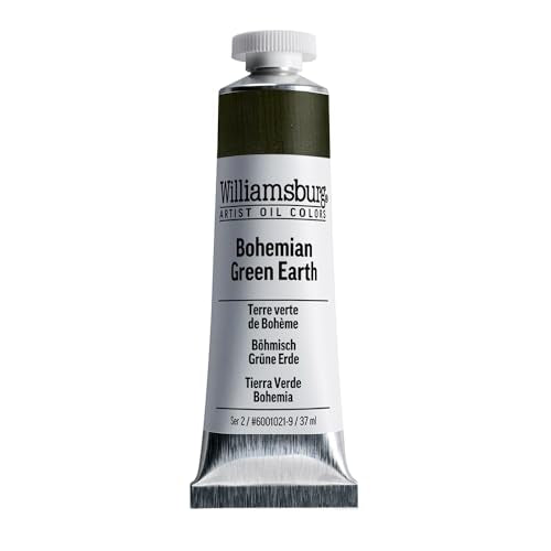Williamsburg Artist Oil Colors, Bohemian Green Earth, 37 ml Tube | Artist grade oil paint delivering rich texture, high pigment load, and distinctive handmade character. - color: Bohemian Green Earth, size: 1.25 Fl Oz (Pack of 1)