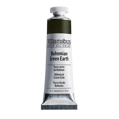 Williamsburg Artist Oil Colors, Bohemian Green Earth, 37 ml Tube | Artist grade oil paint delivering rich texture, high pigment load, and distinctive handmade character. - color: Bohemian Green Earth, size: 1.25 Fl Oz (Pack of 1)