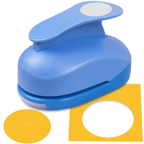 Circle Punch, Large Circle Hole Punch, 3 in Circles Cutter for Craft | Circle Punches for Paper Crafts, Circle Shaped Hole Punch, Circles Paper Punch for Scrapbooking, Precise & Smooth Cutting - style: Circle Punch