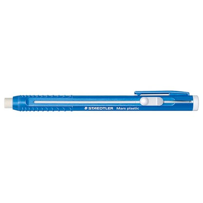 STAEDTLER Mars Plastic Eraser Pen with Refillable Holder, German-Made Eraser for Pencils, Smudge-Free & Tear-Free Precision, Retractable Design with Clip, Blue - style: Eraser Pen