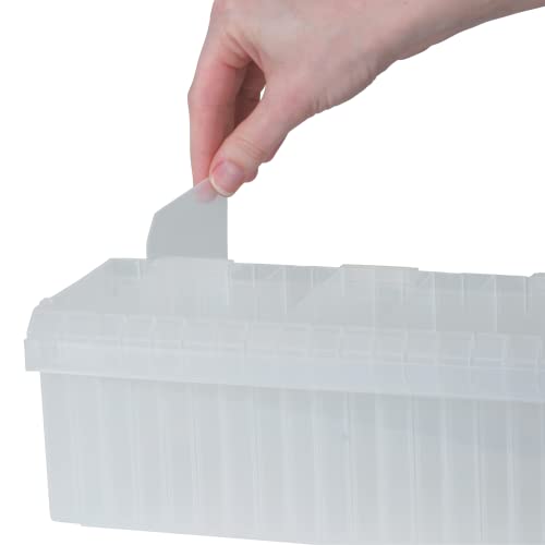 Craft Mates Bead Organizer and Plastic Storage Containers for Crafts, Buttons, Pins and More, 18 Removable Compartments, BPA Free | Clear Plastic Storage for Buttons, Pins, Jewelry, Diamond Art & Craft Supplies, Large Portable Ezy-Stack Ribbon Rack - styl