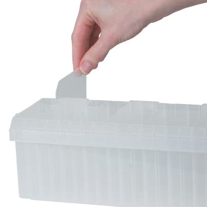 Craft Mates Bead Organizer and Plastic Storage Containers for Crafts, Buttons, Pins and More, 18 Removable Compartments, BPA Free | Clear Plastic Storage for Buttons, Pins, Jewelry, Diamond Art & Craft Supplies, Large Portable Ezy-Stack Ribbon Rack - styl