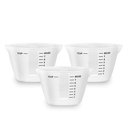 Gartful 250ml Resin Measuring Cups, 3PCS Large Silicone Resin Mixing & Pouring Cups, Reusable Easy Clean for Epoxy, Jewelry Casting Molds, Making Handmade Craft, 8 oz - size: L-250ml*3