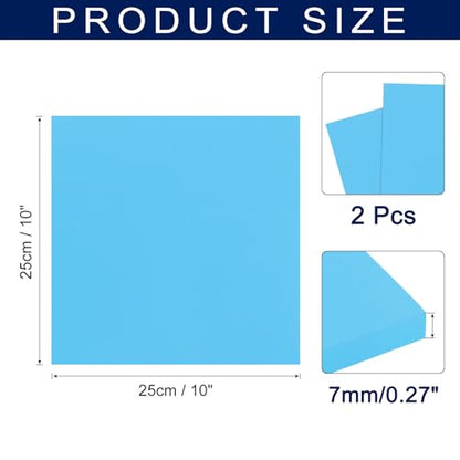 MECCANIXITY Foam Sheets Crafts 10x10 Inch 7mm EVA Craft Foam Paper Foam Sheets for Crafts Projects DIY Cosplay Modeling, Light Blue, 2 Sheets - color: Light Blue, size: 7mm