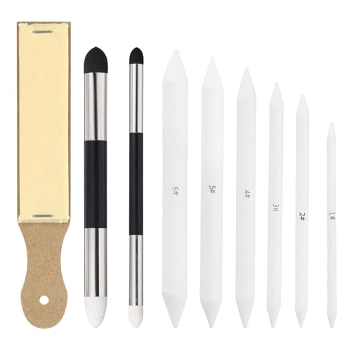 MECCANIXITY Blending Stumps Set Sketch Drawing Tools Dual Tip Blending Pen | with Paper Art Blenders, and Sandpaper Sharpeners