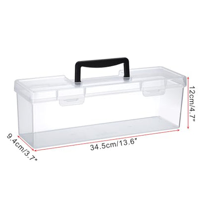 JUXYES Plastic Clear Acrylic Paint Bottle Storage Organizer Box with Handle - size: 1 Pack