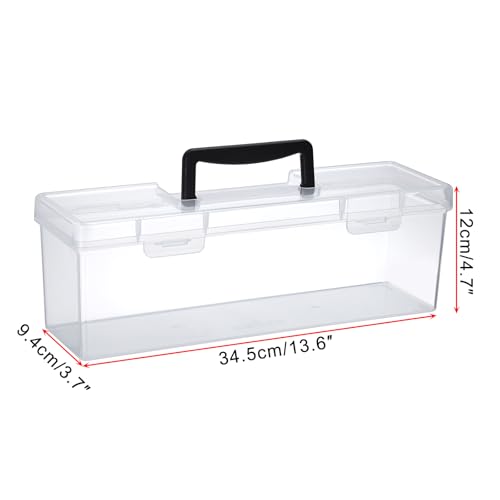 JUXYES Plastic Clear Acrylic Paint Bottle Storage Organizer Box with Handle - size: 1 Pack