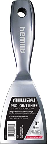 ALLWAY UX3F Premium One-Piece Flex Stainless Steel Joint Knife, 3" | Ergonomic Handle, Built-in Hammer End - size: 3"