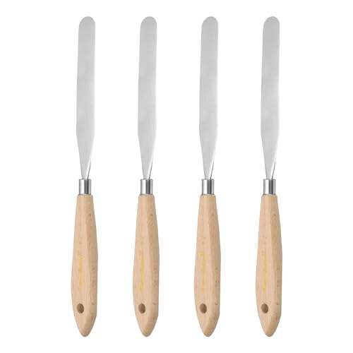 HARFINGTON 4pcs 17# Painting Palette Knife Pointy Stainless Steel