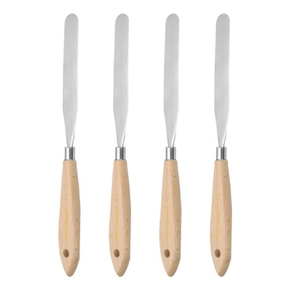 HARFINGTON 4pcs 17# Painting Palette Knife Pointy Stainless Steel