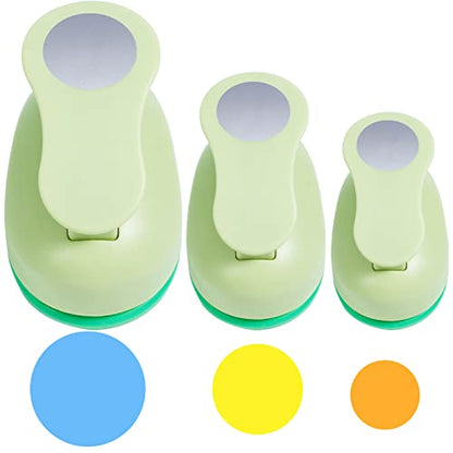 UCEC Circle Cutter 3 Pcs Circle Punch Craft Paper Hole Cutter for Crafting - color: circle, size: 3pack, 3/8+5/8+1in